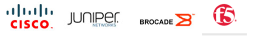 Cisco, Juniper networks, Brocade and F5 logos